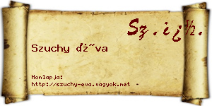 Szuchy Éva névjegykártya